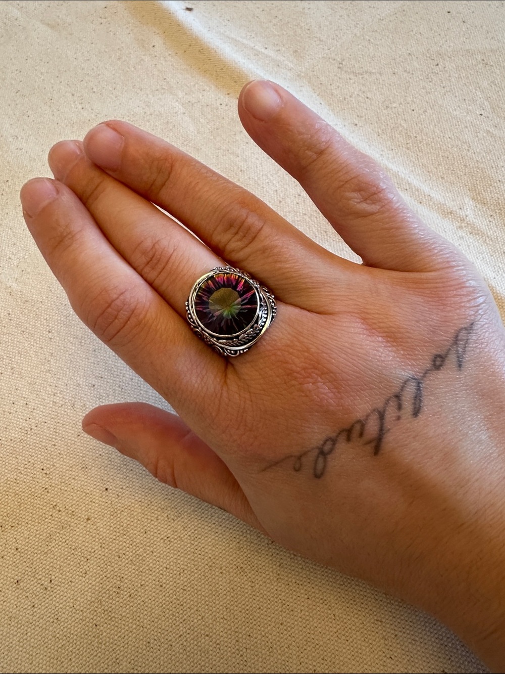 Mystic Rainbow Topaz Sterling Silver Ring - Picture 12 of 14